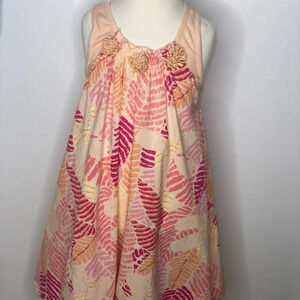 Naartjie girls orange floral tunic sleeveless dress Sz XXL 8